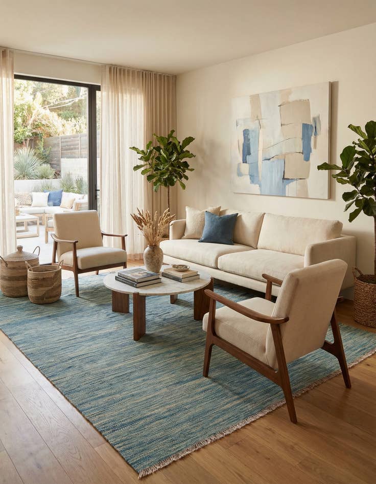 Detail image of 4' 9 x 6' 5  Hand Woven Kilim Modern Wool Rug