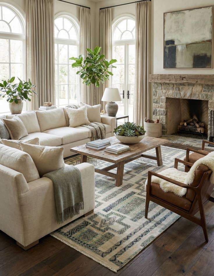 Detail image of 7' 10 x 9' 6  Hand Knotted Darya Wool Rug