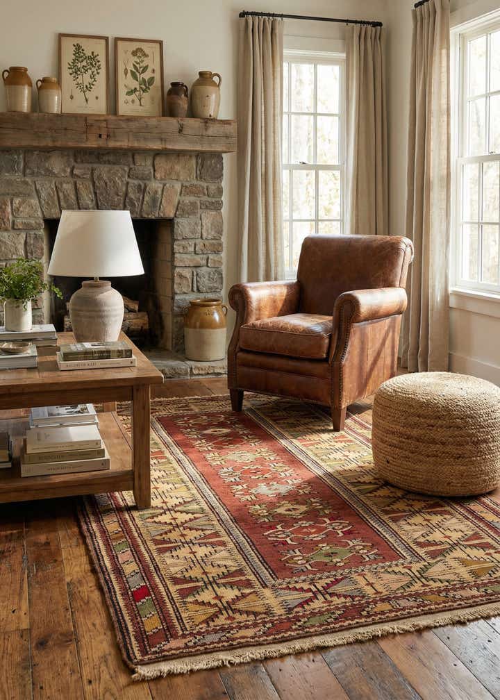 4' x 6' 4 Hand Knotted Kars Wool Rug