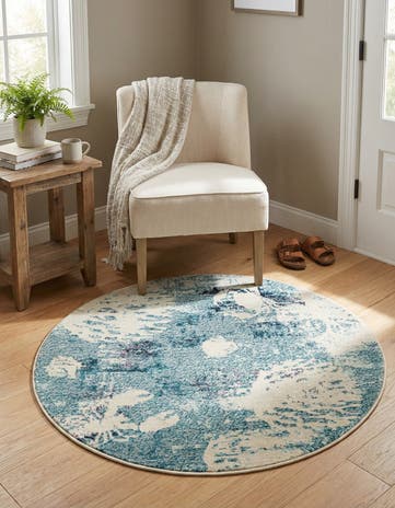 3' 3 x 3' 3 Washable Amalfi Round Rug