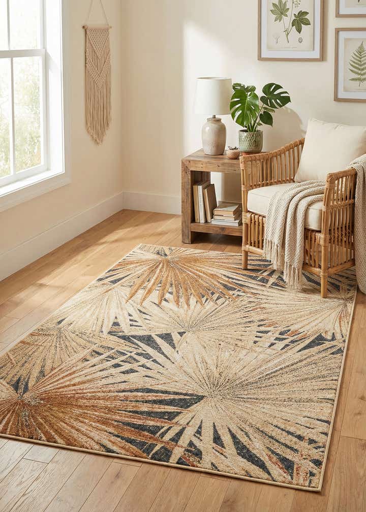 4' x 6' Easy-Clean Botanical Indoor / Outdoor Rug