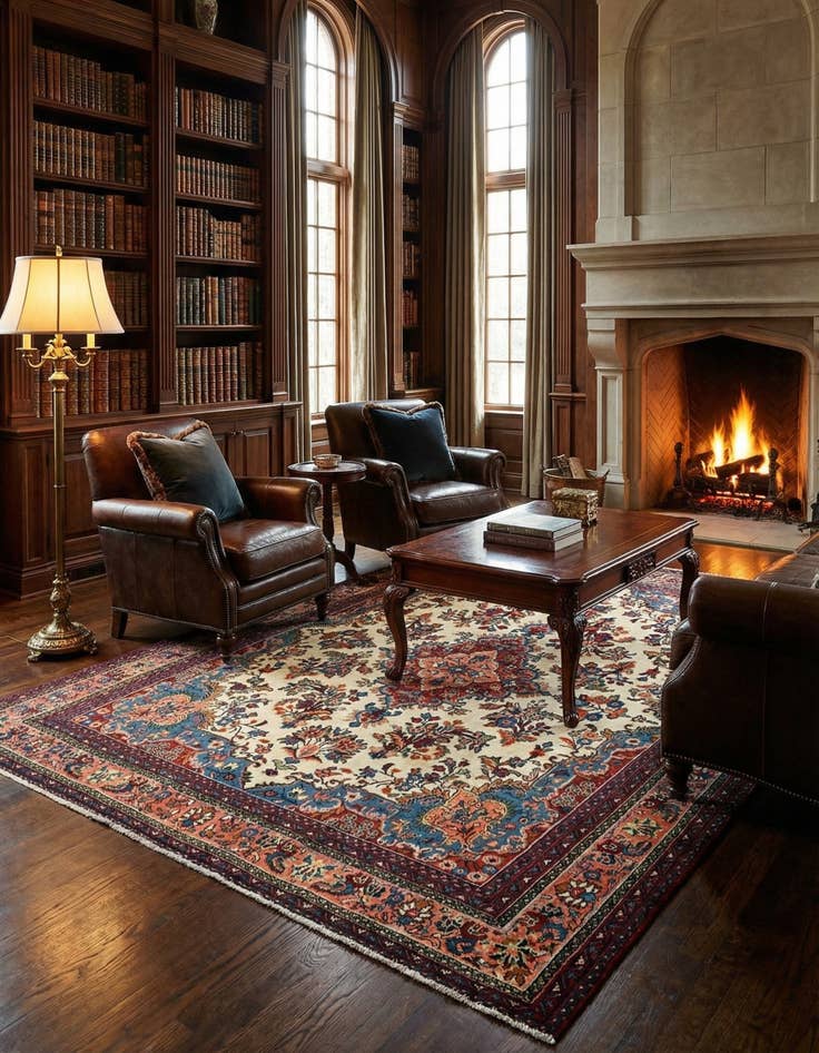 Detail image of 7' 8 x 9' 9 Hamedan Wool Rug