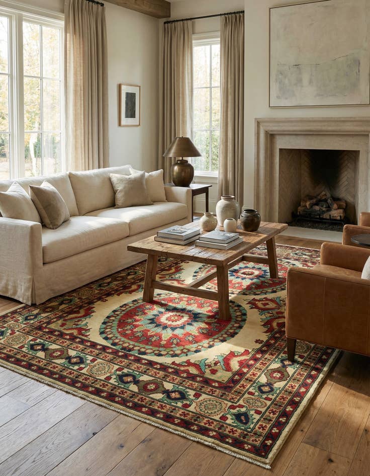 Detail image of 6' 6 x 9' 6  Hand Knotted Kazak Rug