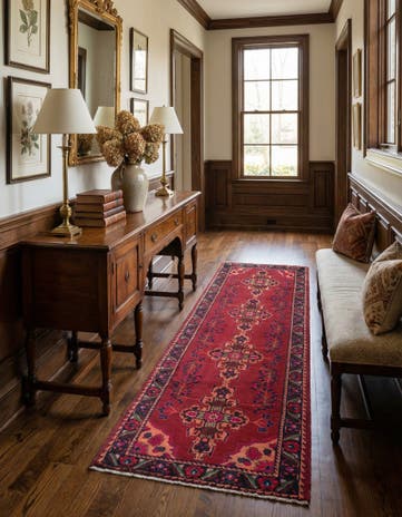 3' 8 x 9' 7 Ferdos Wool Runner Rug