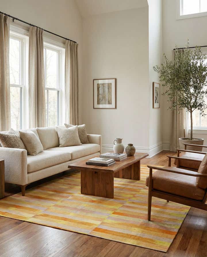 7' x 9' 3 Hand Woven Kilim Modern Wool Rug