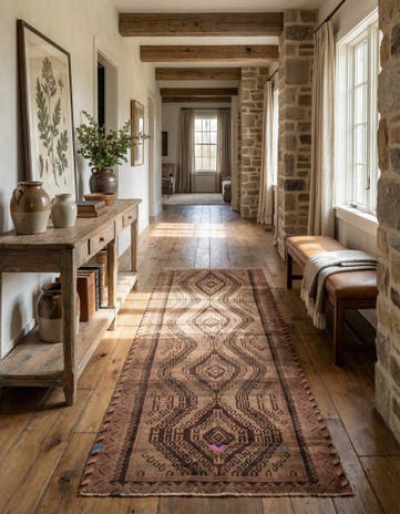 4' 7 x 10' 4 Hand Knotted Ultra Vintage Persian Wool Runner Rug