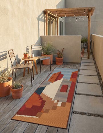 2' x 6' Easy-Clean Modern Indoor / Outdoor Runner Rug
