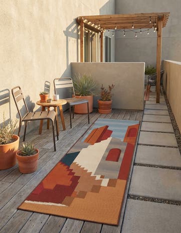 2' x 6' Easy-Clean Modern Indoor / Outdoor Runner Rug