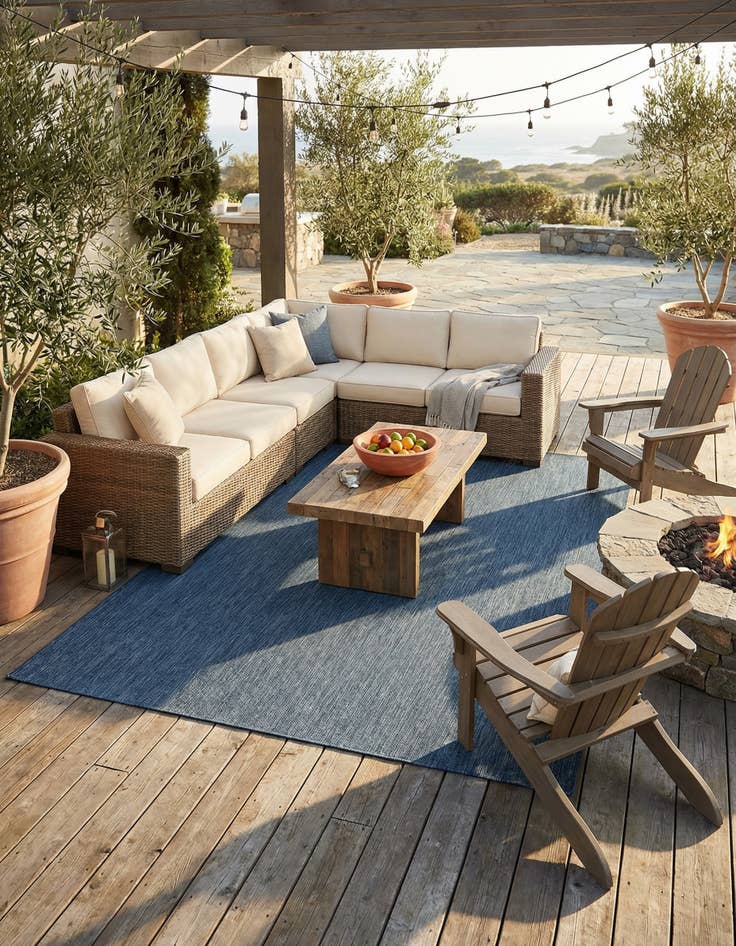 Detail image of  10' x 14'  Washable Solid Indoor / Outdoor Rug