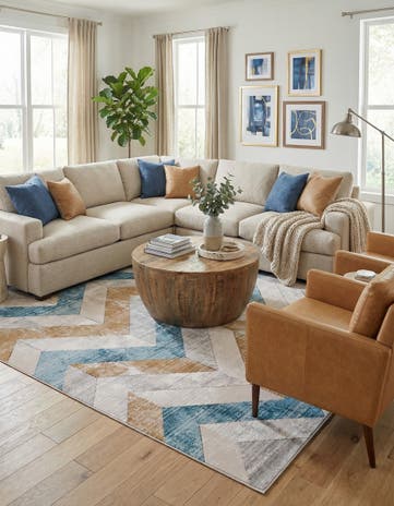 Blue Leipzig Rug