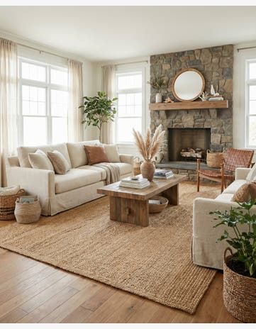 Natural Handmade Heirloom Braided Jute Rug