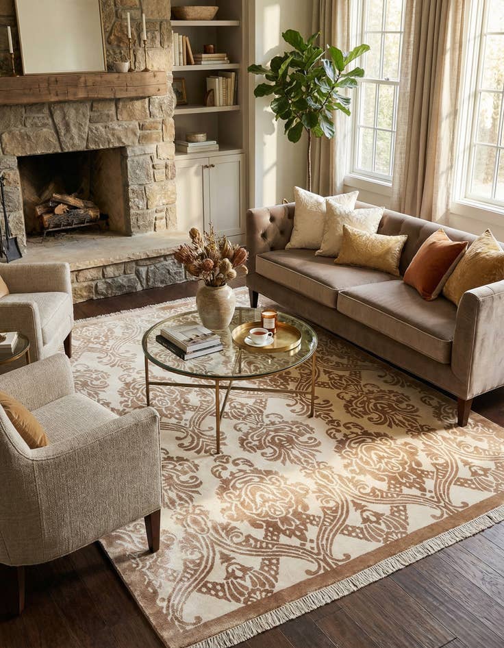 Detail image of 5' 10 x 7' 10  Hand Knotted Darya Wool Rug