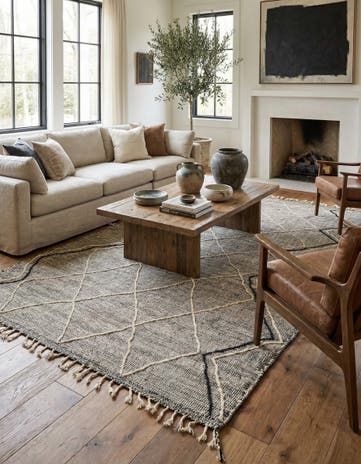 6' x 9' 10 Hand Knotted Moroccan Wool Rug