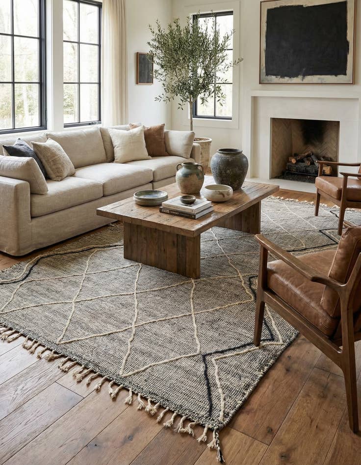 Detail image of 6' x 9' 10  Hand Knotted Moroccan Wool Rug