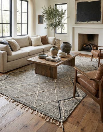 6' x 9' 10 Hand Knotted Moroccan Wool Rug