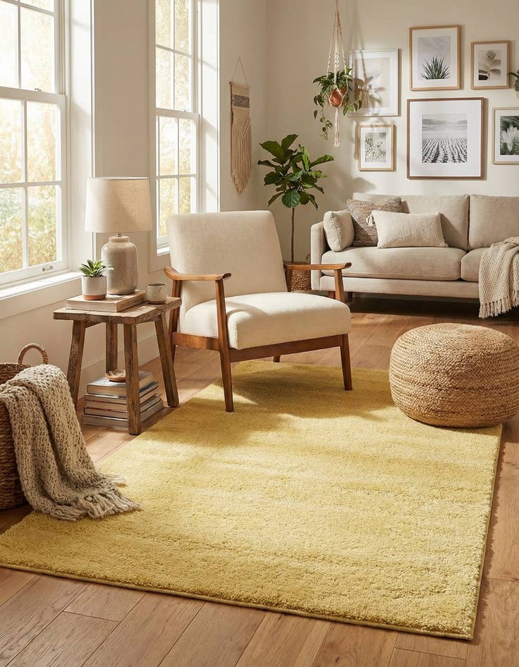 Detail image of  5' 3 x 7' 7 Solid Frieze Rug