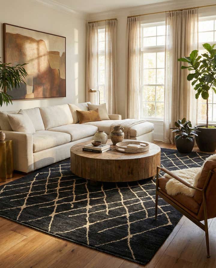 5' 9 x 7' 9 Hand Knotted Moroccan Wool Rug