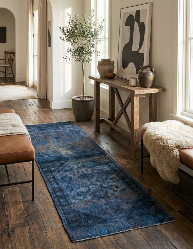 Detail image of 2' 6 x 8' 9  Hand Knotted Ultra Vintage Persian Wool Runner Rug