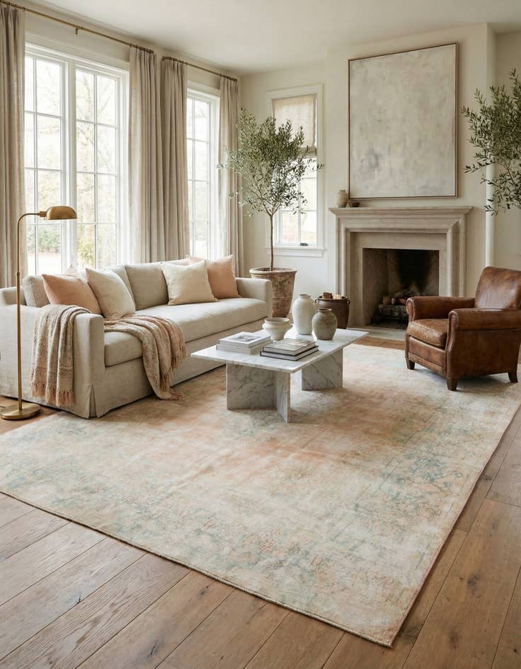 Detail image of 9' 10 x 13'  Hand Knotted Ultra Vintage Persian Wool Rug