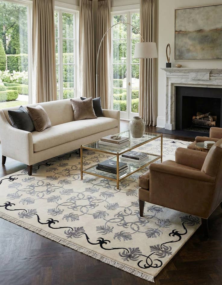 Detail image of 7' 11 x 10'  Hand Knotted Darya Wool Rug