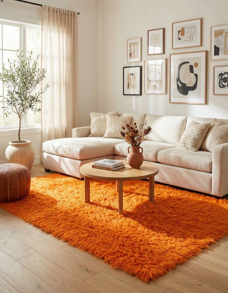 Detail image of 4' 1 x 7'  Hand Knotted Moroccan Wool Rug