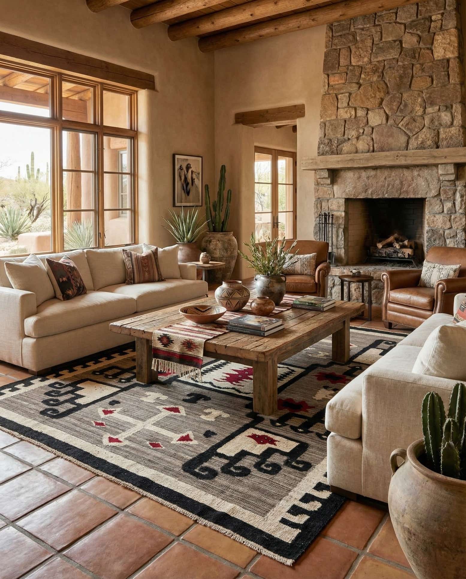 8' x 10' 4 Hand Knotted Oushak Wool Rug