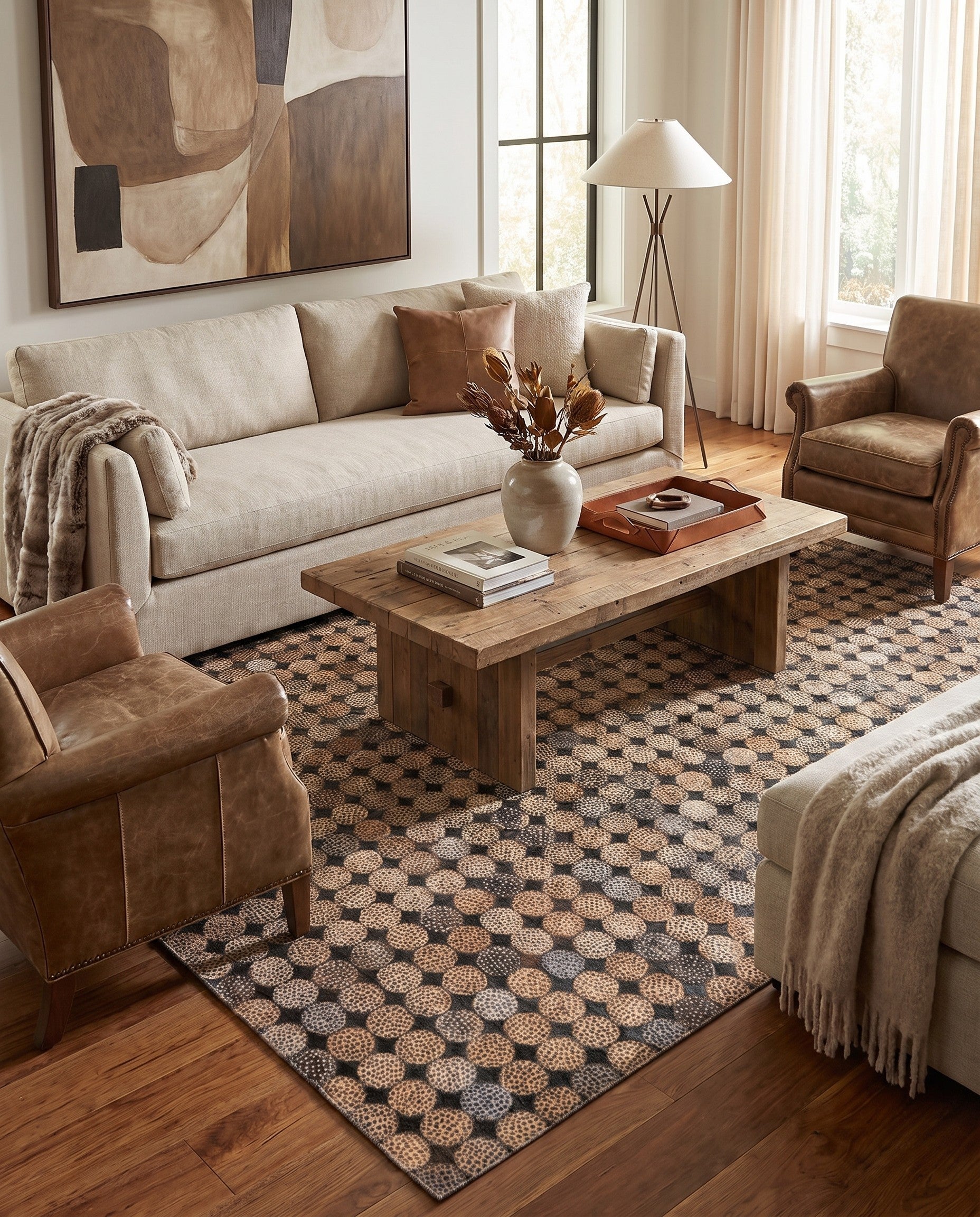 5' 2 x 7' 8 Cowhide Rug