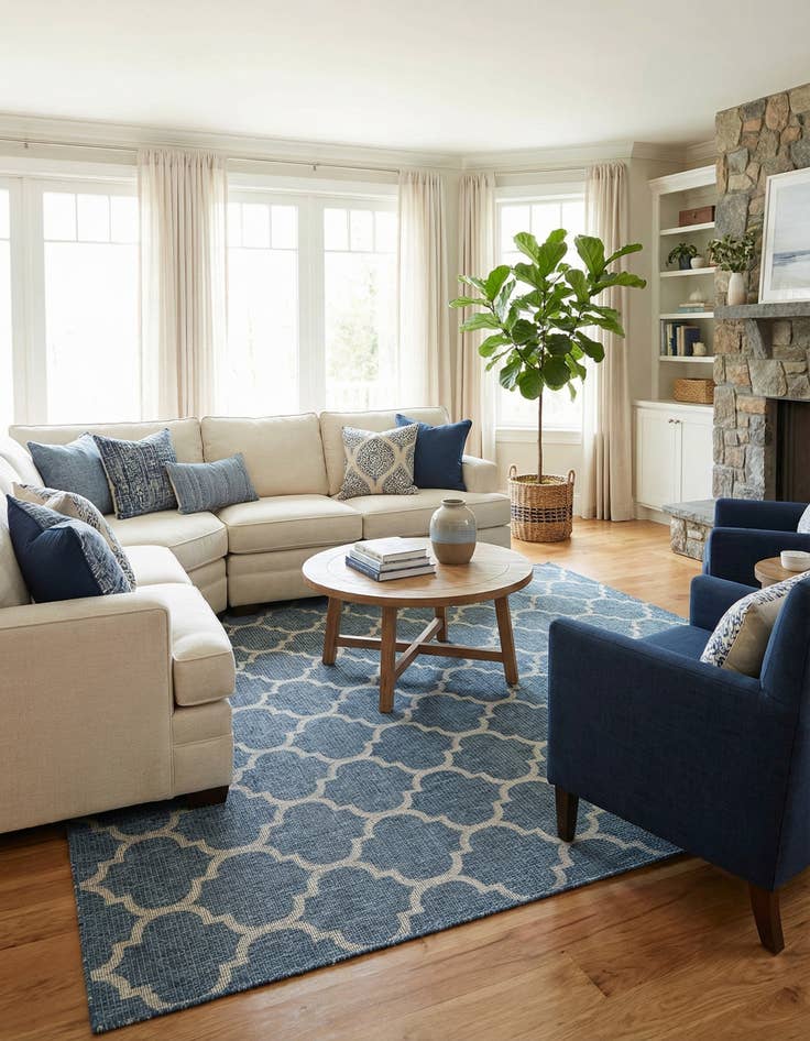 Detail image of 10' x 10'  Washable Trellis Indoor / Outdoor Square Rug