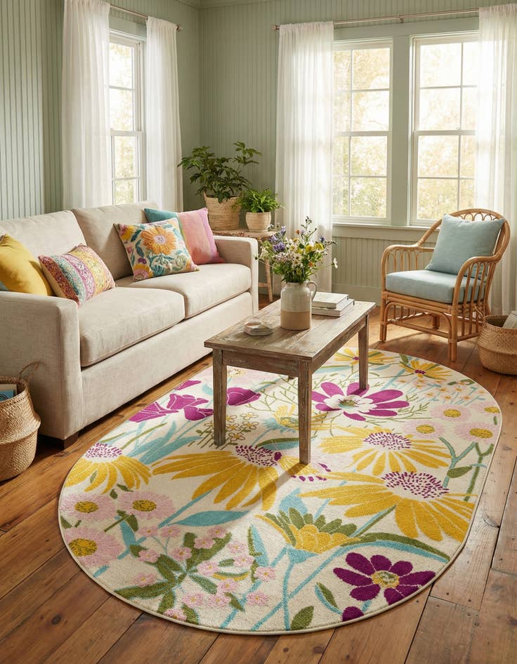 Detail image of 6' x 9' Bloom Oval Rug