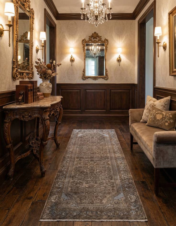 Detail image of 2' 7 x 9' 1 Hamedan Runner Rug