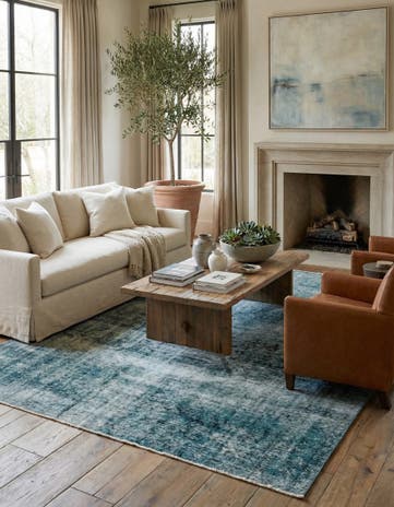 8' 9 x 8' 10 Hand Knotted Ultra Vintage Persian Wool Square Rug