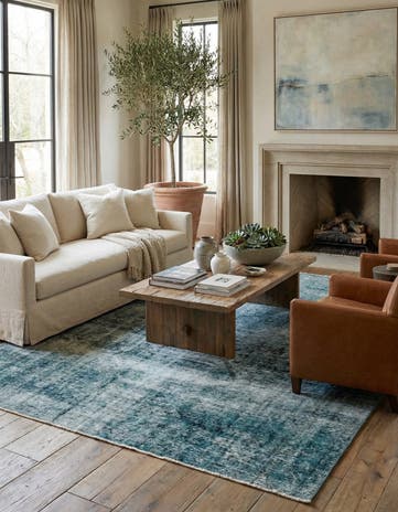 8' 9 x 8' 10 Hand Knotted Ultra Vintage Persian Wool Square Rug