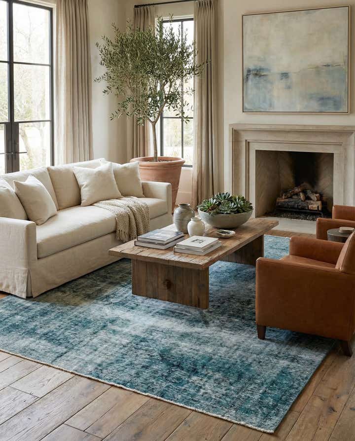 8' 9 x 8' 10 Hand Knotted Ultra Vintage Persian Wool Square Rug