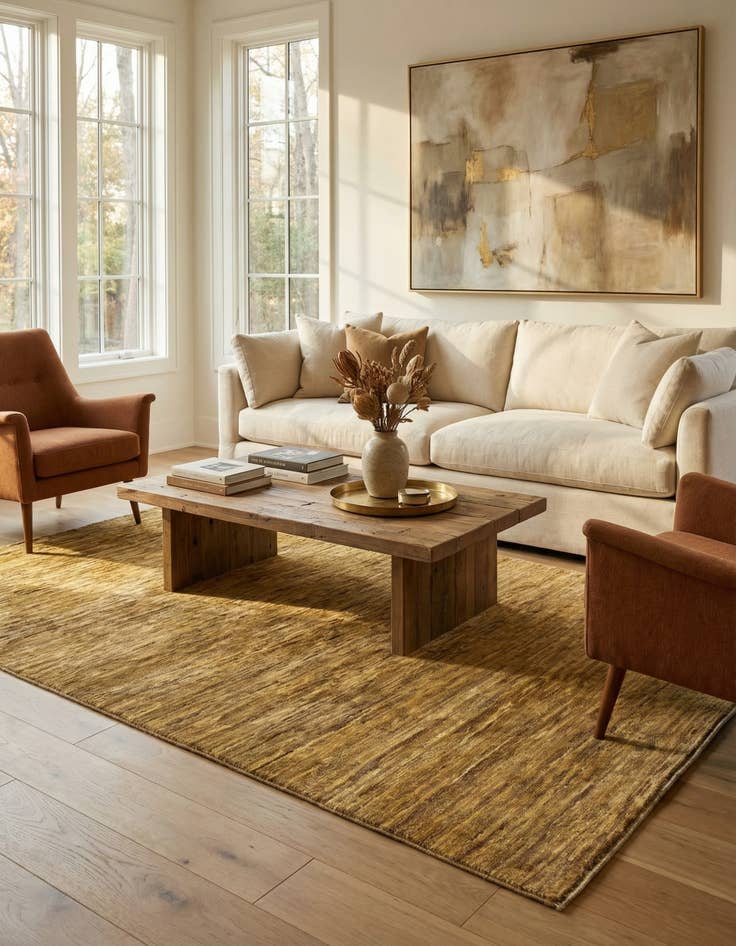 Detail image of 3' 8 x 6'  Hand Knotted Modern Ziegler Oriental Rug