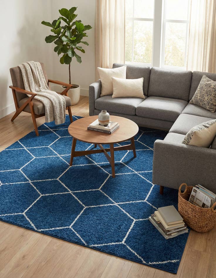 Detail image of 7' x 7' Trellis Frieze Square Rug