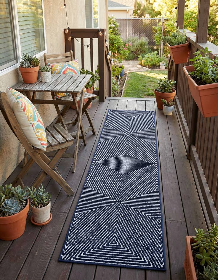 Detail image of 2' x 8'  Washable Sabrina Soto Indoor / Outdoor Runner Rug