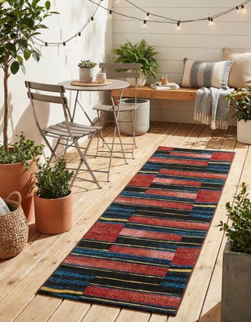 2' x 8' Easy-Clean Modern Indoor / Outdoor Runner Rug