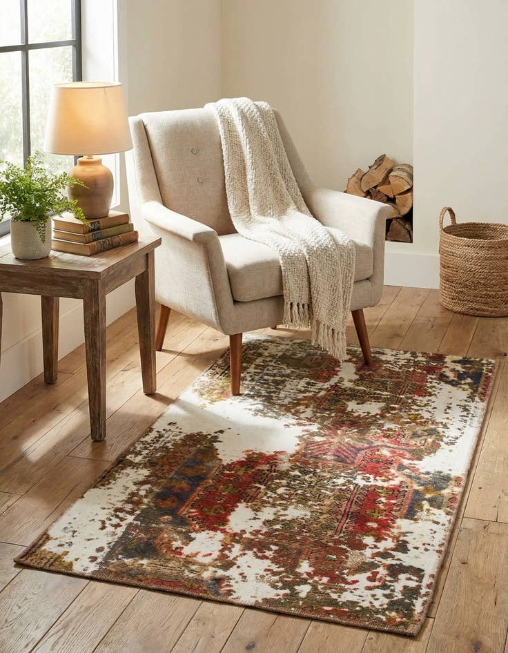 Detail image of 2' 8 x 4' 10  Hand Knotted Ultra Vintage Persian Wool Rug