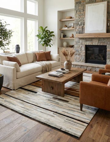 5' 1 x 8' Cowhide - Patchwork Rug
