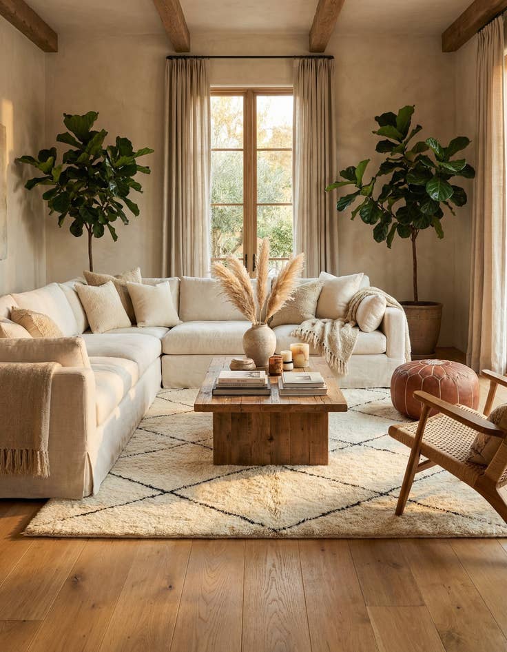 Detail image of 6' 6 x 9' 7  Hand Knotted Moroccan Wool Rug