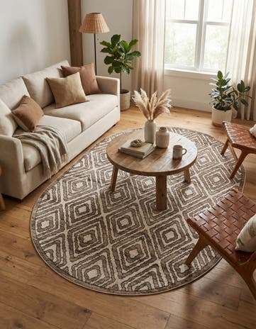 Chocolate Brown Hermitage Oval Rug