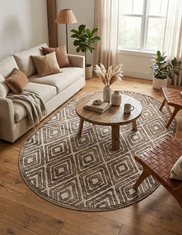 Chocolate Brown Hermitage Oval Rug