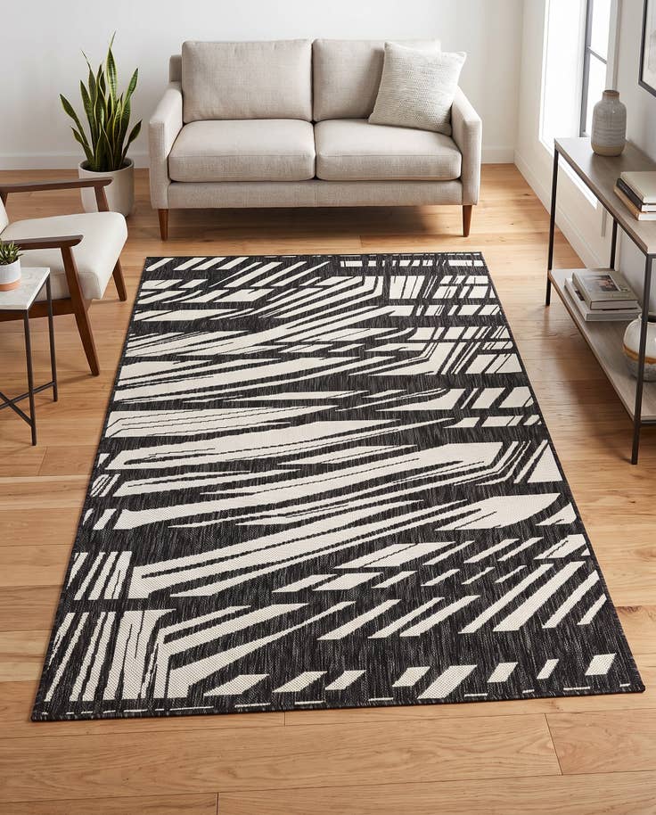 Detail image of 4' x 6' Easy-Clean Modern Indoor / Outdoor Rug