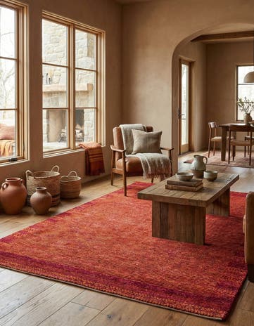 4' 6 x 7' 2 Hand Knotted Kashkuli Gabbeh Oriental Wool Rug