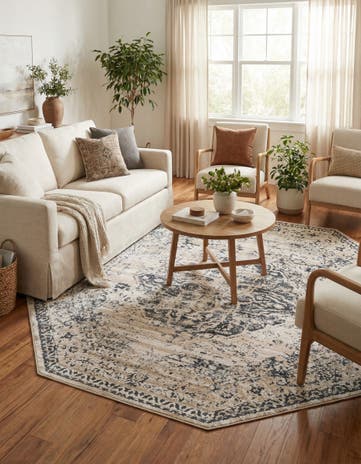 Dark Blue Eliza Octagon Rug
