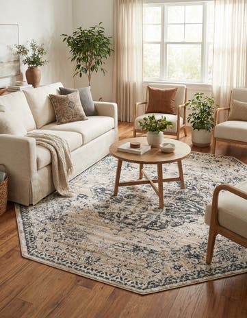 Dark Blue Eliza Octagon Rug