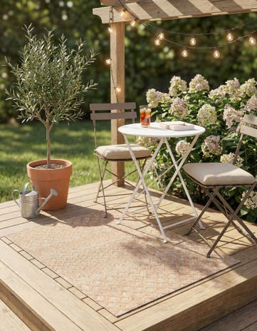 2' x 3' Easy-Clean Trellis Textured Indoor / Outdoor Rug