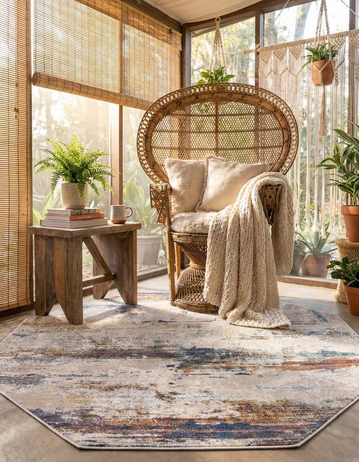 Detail image of 5' 3 x 5' 3 Deepa Octagon Rug