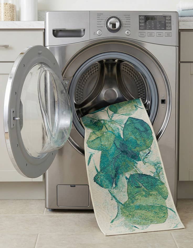 Detail image of  2' x 5'  Washable Botanical Indoor / Outdoor Runner Rug