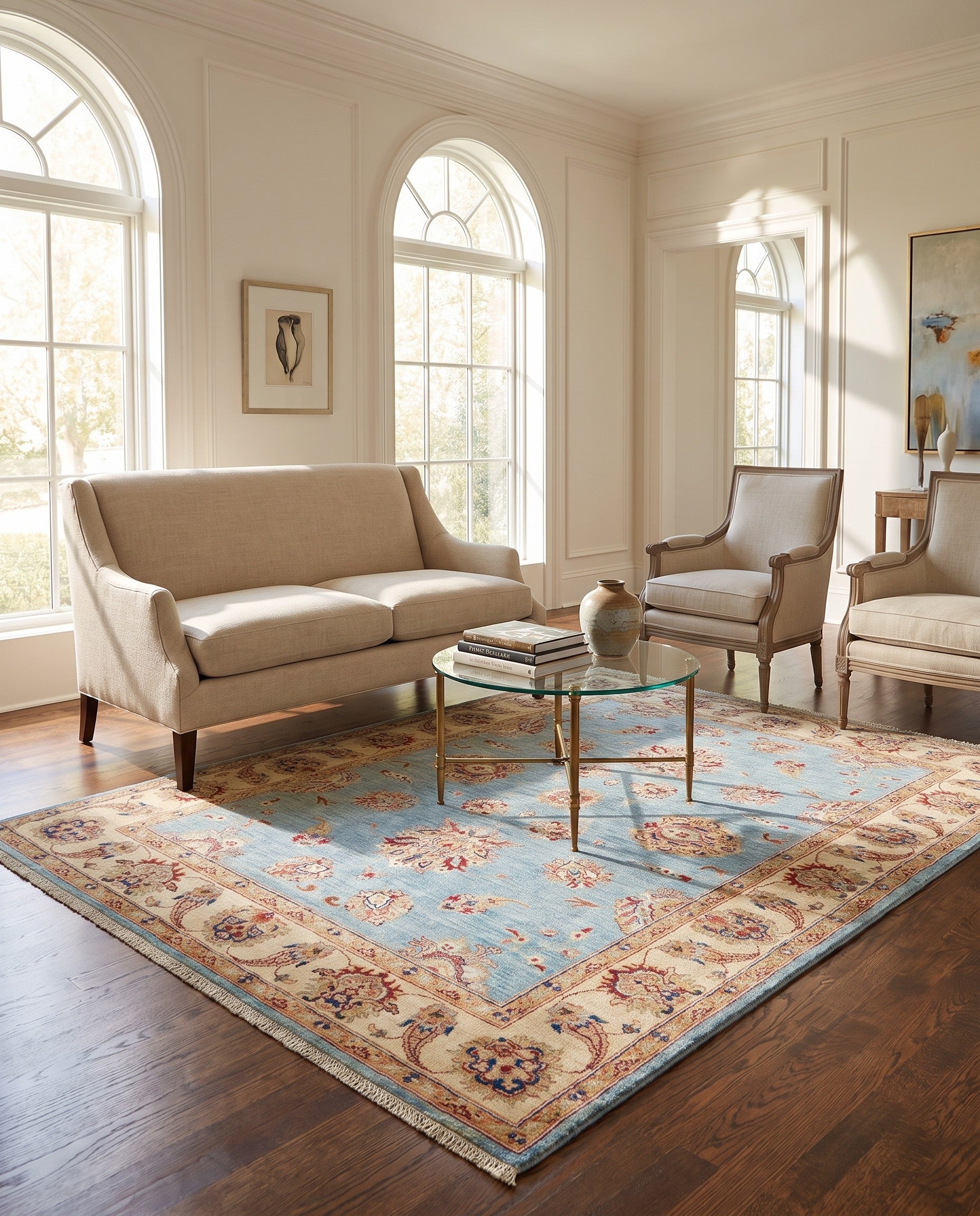 5' 1 x 6' 9 Hand Knotted Ziegler Rug